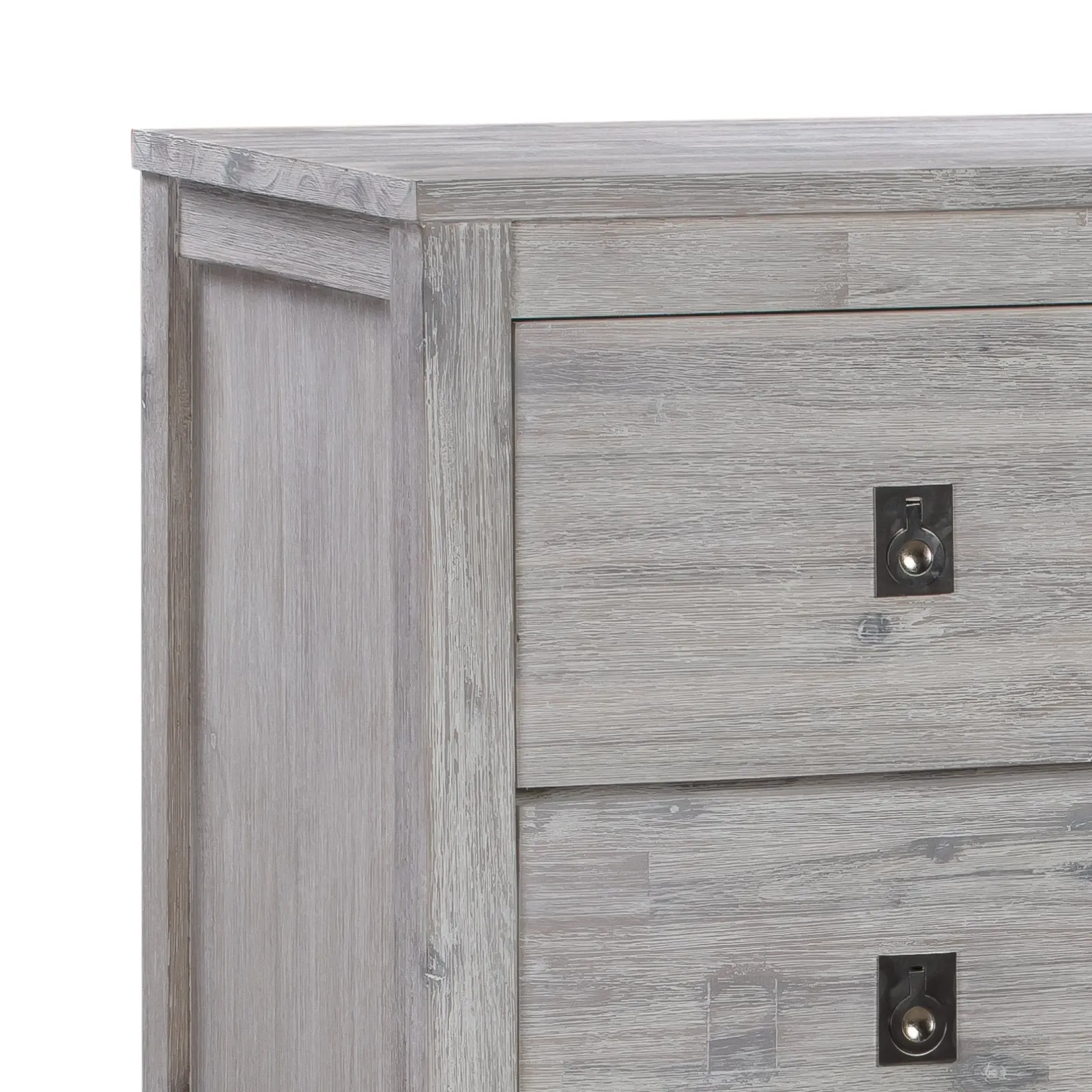 4-Piece Bedroom Suite in King Size White Ash Color - Bed, Bedside Table, Tallboy