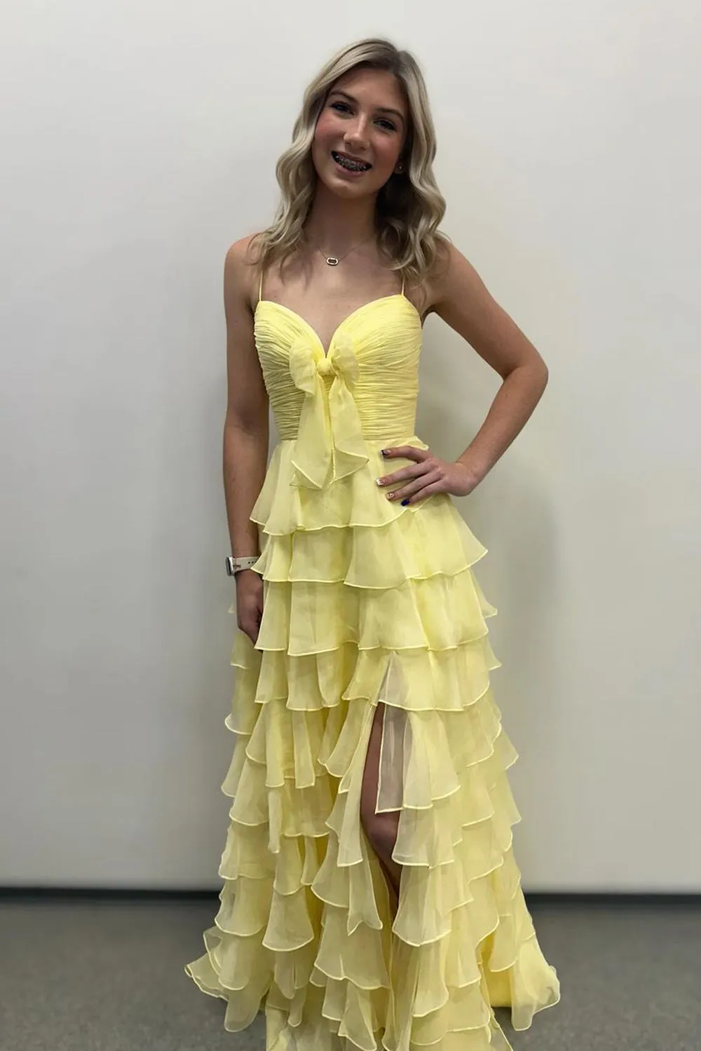 Fairy A Line Sweetheart Pink Chiffon Prom Dresses with Slit VK112112