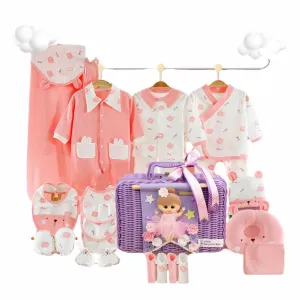 Little Surprise Box,23pcs Pink Ted Ears Newborn Baby Girl/Baby Boy Gift Hamper with decorated Handmade Storage Basket,0-6 months Little Surprise Box,23pcs Pink Ted Ears Newborn Baby Girl/Baby Boy Gift Hamper with decorated Handmade Storage Basket,0-6 months