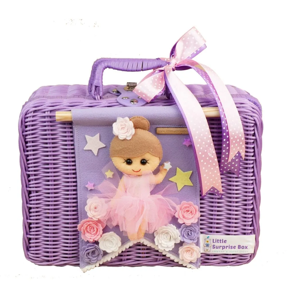 Little Surprise Box,23pcs Pink Ted Ears Newborn Baby Girl/Baby Boy Gift Hamper with decorated Handmade Storage Basket,0-6 months