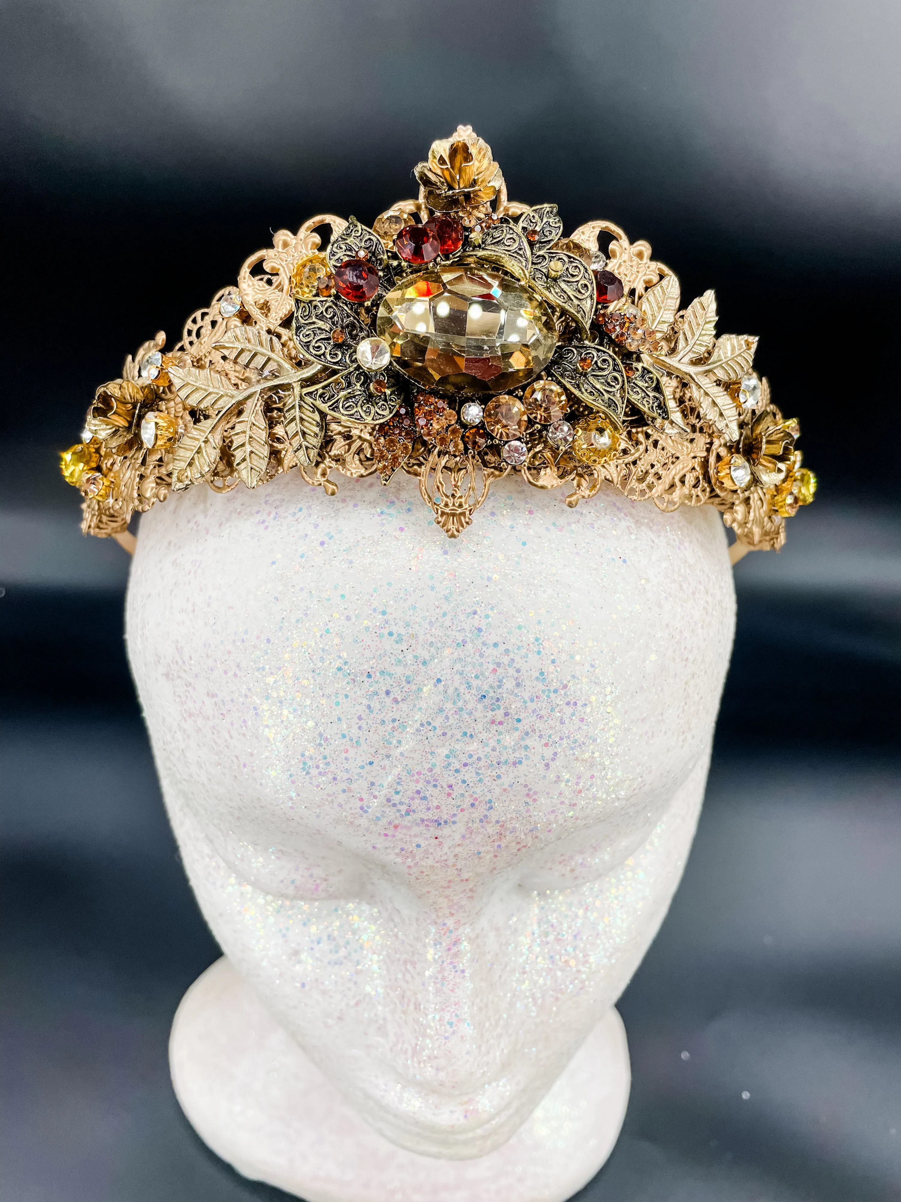 Majestic Golden Radiance Crown Autumn Queen