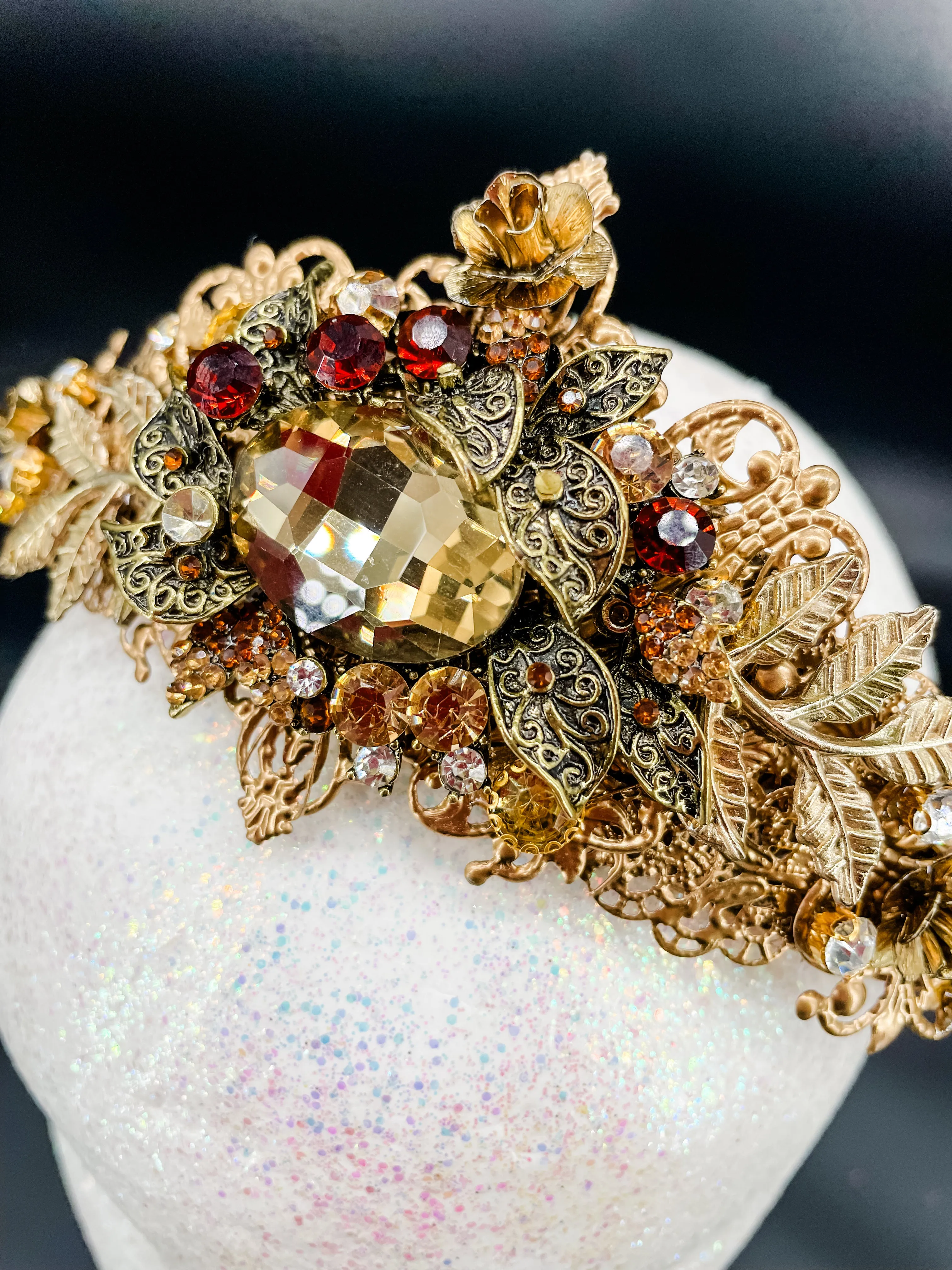 Majestic Golden Radiance Crown Autumn Queen