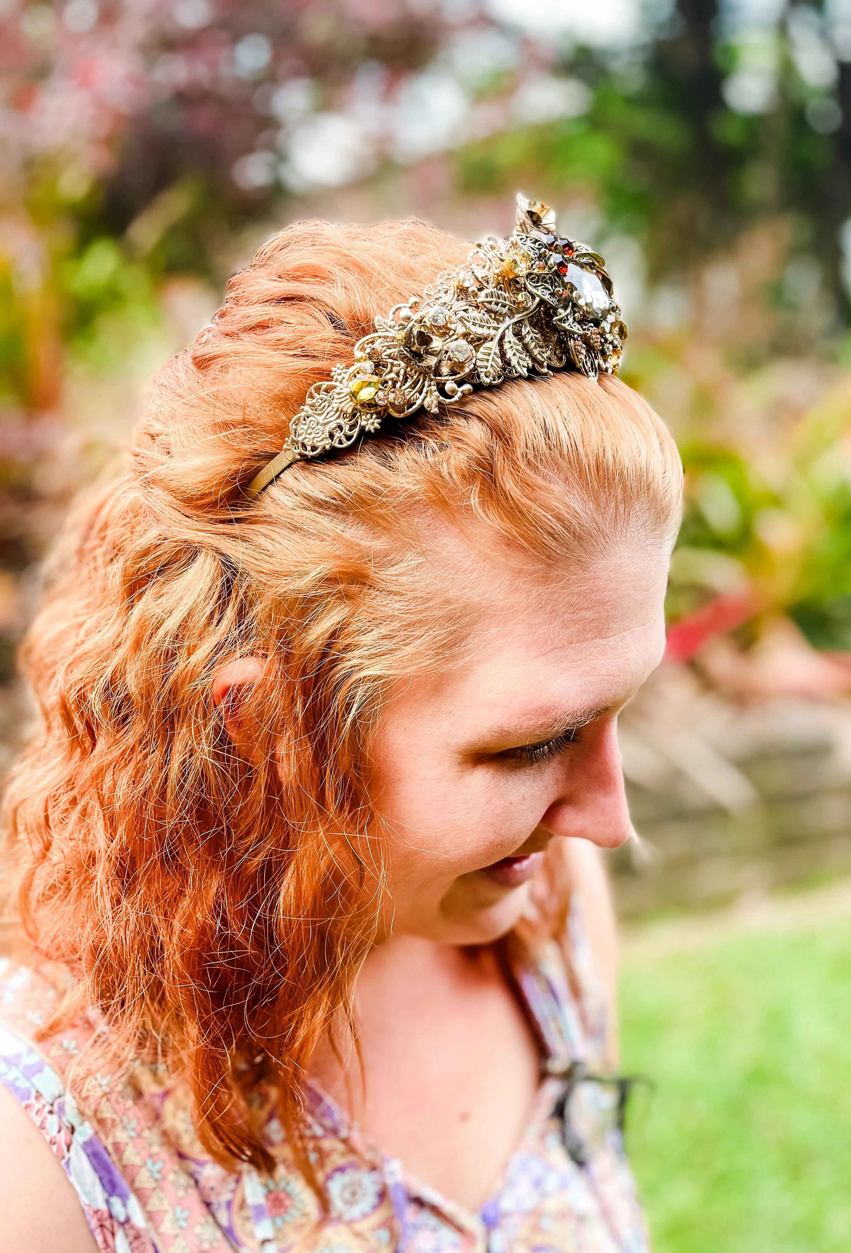 Majestic Golden Radiance Crown Autumn Queen