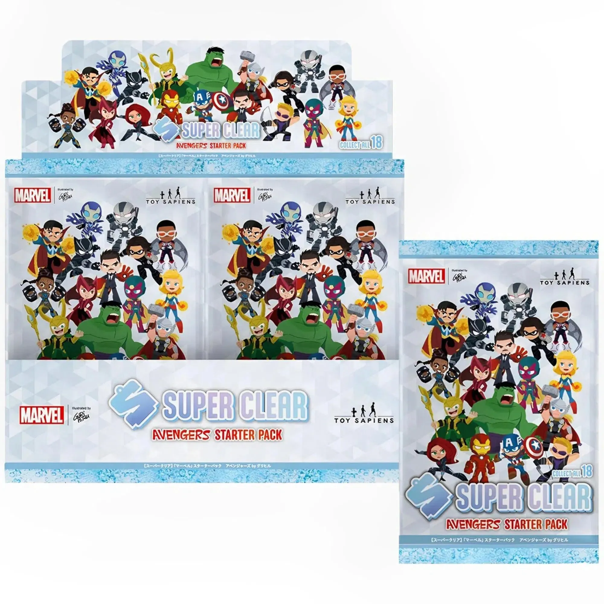 Marvel [Avengers] - Various Avengers Character Figure/Keychain/Card Booster Pack (Acrylic) - Toy Sapiens - Super Clear Series (5th Edition)